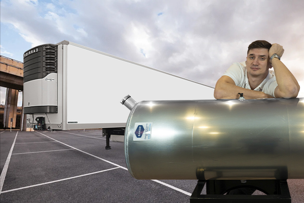 Алюминиевый топливный бак на полуприцеп рефрижератор 180 литров