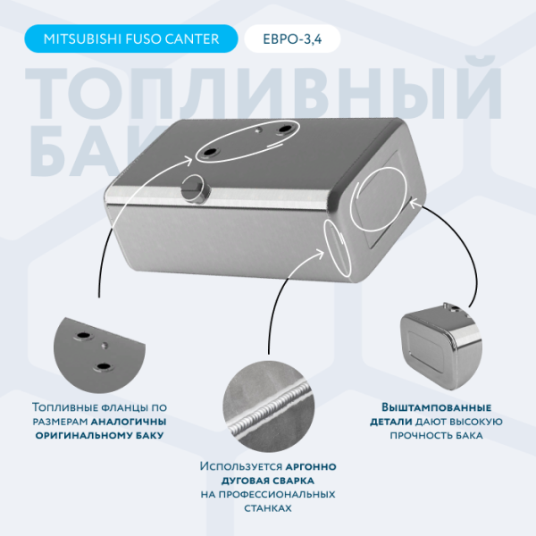 Алюминиевый топливный бак 130 литров Mitsubishi fuso canter ЕВРО 3,4